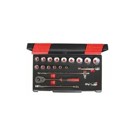 Holex 20 Pc 1/2 inch Drive Socket Set, 12 pt, 3/8 inch to 1.1/4 inch 630051 20